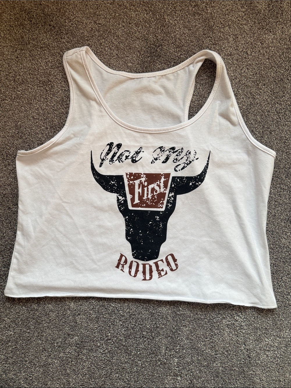 Women's Cream Graphic Tank Top - 'Not My First Rodeo'